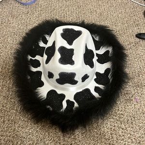 cow print sparkly cowgirl hat.